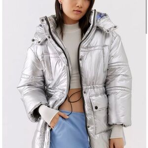 Urban Outfitters Silver Puffer Jacket